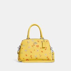 Yellow Purses, Coach Tote Bags, Yellow Handbag, Cute Handbags, Fancy Bags, Pretty Bags, Cute Purses, Cute Bags, Leather Silver