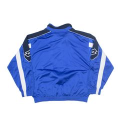 Item is in good used condition. >Size: XL >Armpit To Armpit: 25" >Armpit To Cuff: 20" >Collar To Hem: 27" Blue Nylon Long Sleeve Track Jacket, Blue Long-sleeved Nylon Track Jacket, Blue Long Sleeve Nylon Track Jacket, Vintage Blue Nylon Track Jacket, Wholesale Shoes, Russell Athletic, Beauty Bag, Track Jacket, Cardigan Coat