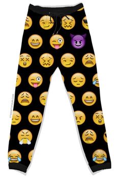 Smiley Face Sweatpants -- fashionable and comfy! Black Emoji, Emoji Love, Cute Pjs, Cute Emoji, Smiley Faces, Jogging Pants