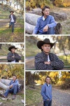 a man in a cowboy hat sitting on a bench and posing for pictures with his arms crossed