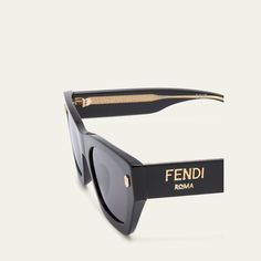 Fendi square sunglasses in acetate  2023 advertised style Lens/bridge/temple (in mm): 50-20-145 Solid lenses  Saddle nose bridge  Fendi Roma logo on temples Wide, tapered arms  100% UVA/UVB protection Made in Italy Designer Acetate Sunglasses For Formal Occasions, Elegant Shield Sunglasses With Tinted Wayfarer Lenses, Designer Acetate Sunglasses For Formal Wear, Elegant Wayfarer Shield Sunglasses With Tinted Lenses, Luxury Cat Eye Sunglasses With Polarized Lenses, Designer Sunglasses With Uva Protection And Square Frame, Designer Cat Eye Sunglasses With Polarized Lenses, Luxury Polarized Wayfarer Cat Eye Sunglasses, Luxury Polarized Cat Eye Sunglasses