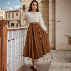 Lasaky - Vintage Artistic Forest-themed Two-Piece Dress Set with Embroidered Skirt Brown Suit, Comfortable Skirts, Forest Style, Half Skirt, High Waist Dress, Embroidered Skirt, Long Sleeve Maxi, Dress Set, Cover Up Dress