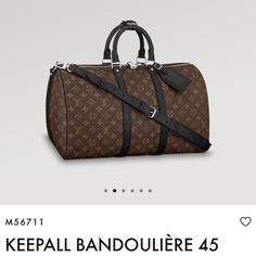 Louis-Vuitton Keepall Bandouliere 45 Monogram. Excellent Condition Like New Cabin Size Strap Is Removable And Adjustable Monogram Macassar 17.7l X 10.6h X 7.9w Natural Cowhide Leather Trimmings Silver Color Hardware Strap Drop 14.2” Max Strap Drop 19.7” Double Handle Lv Keepall, Keepall 45, Louis Vuitton Keepall, Cowhide Leather, Travel Bags, Louis Vuitton Bag, Silver Color, Bag Lady, Louis Vuitton