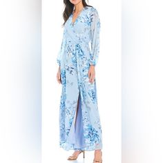 New With Tag. Marina 24w Women’s Plus Size Blue Floral Chiffon Dress. Chic Blue Maxi Length Chiffon Dress, Elegant Daywear Chiffon Maxi Dress, Elegant Maxi Length Chiffon Dress For Daywear, Blue Chiffon Dress For Daywear, Light Blue Chiffon Formal Dress, Blue Chiffon Spring Dress For Casual Occasions, Spring Blue Chiffon Dress For Casual Wear, Blue Long Sleeve Chiffon Dress For Spring, Casual Blue Chiffon Dress For Spring