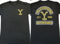 Yellowstone TV Show Est. 1886 Dutton Ranch Faux Stitch Logo T-Shirt Yellowstone Tv Show, Stitch Logo, Dutton Ranch, Logo T Shirt, Tshirt Logo, Short Sleeve Shirt, Sleeve Shirt, Baby Clothes, Tv Shows