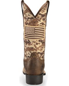 Ariat Women's Round Up Patriot Cowgirl Boots - Square Toe, Brown Cowgirl Boots Square Toe, Womens Cowgirl Boots, American Flag Patch, Wedding Boots, Bling Wedding, Beauty Remedies, American Pride, Round Up, Cow Print