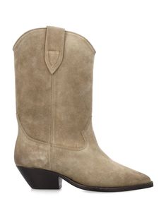 Duerto Suede Cowboy Boots By Isabel Marant. Featuring: Black Suede Cowboy Boots Pointed Toe Stitching Details Leather Sole Heel Heel Height: 4cmComposition: Upper, 100% calf leather Lining, 100% calf leather Sole, 100% cow leather Brown Mid Calf Boots, Boots Aesthetic, Suede Cowboy Boots, Ankle Cowboy Boots, Brown Boots Women, Block Heel Boots, Designer Boots, Mid Calf Boots, Brown Boots