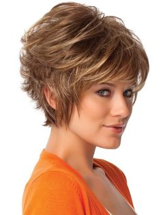 Open wefted top for a light cool fit | Color: G811+ Mahogany Mist Short Hair Wigs, Penteado Cabelo Curto, Cute Hairstyles For Short Hair, Short Curly Hair, Short Hair Cuts For Women, Great Hair, Short Hairstyles For Women, Layered Hair, Hair Dos