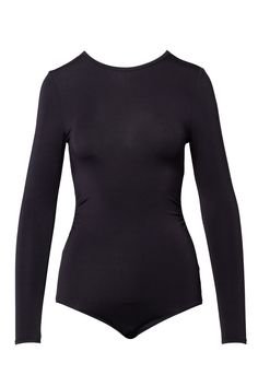 Slick and seamless. This long-sleeve crew-neck bodysuit has a buttery, second-skin-like feel, and a knitted-in, draping effect on the waistline that hugs and shapes. Product Features: Crew Neckline Full Cut Bottom Snap Closure Gusset for Ease Knitted-in Waistline That Shapes Model is 5'10 and wearing size Medium Materials and Care: 97% Modal / 3% Spandex Machine-Wash Cold Gentle Imported For hygiene purposes, all bodysuits are final sale. Mauve Color, Black Bodysuit, Second Skin, Crew Neckline, Snap Closure, Final Sale, Product Features, Size Medium, Crew Neck