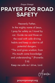 prayer for road safety in the mighty name of jesus