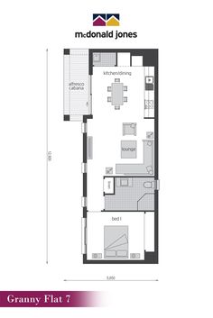 the floor plan for an apartment in granny flat 7