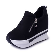 Women's Platform Hidden Wedge Loafers Sneakers Slip On High Heels Casual Shoes DESCRIPTION: GREAT QUALITY 100% BRAND NEW Casual Platform Loafers With High Heel, Casual Chunky Platform Wedge Boots For Spring, Comfortable Platform Wedge Sneakers With Round Toe, Trendy Low-top Synthetic Platform Loafers, Spring Wedge Heel Platform Sneakers, Trendy Slip-on Platform Wedge Sneakers, Casual Platform Sneakers With Height Increasing Feature, Trendy Wedge Sneakers With Platform Heel, Casual High Heel Platform Loafers