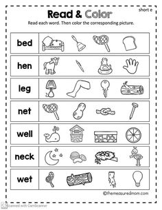 the worksheet for reading and writing words with pictures to help students learn how to read