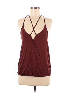 American Eagle Outfitters Sleeveless Blouse Size: Medium Tops - used. 96% VISCOSE, 4% ELASTANE | American Eagle Outfitters Sleeveless Blouse: Burgundy Tops - Size Medium Night Out Halter Neck Top With Crisscross Straps, Halter Neck Top With Crisscross Straps For Night Out, Crisscross Halter Neck Tank Top For Night Out, Summer Sleeveless Strappy Tops, Sleeveless Strapped Tops For Summer, Sleeveless Halter Top With Crisscross Straps For Night Out, Tank Top With Straps For Night Out, Strappy Tank Tops For Night Out, Sleeveless Halter Top With Crisscross Straps For Summer