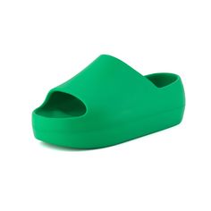 PRICES MAY VARY. Soft and Flexible upper and outsole Water proof Molded footbed Non slip traction outsole 2 Inch platform Slip into these cute and extremely comfortable squishy slides. These slides are made out of a super soft, flexible, and water proof material. Cheap Comfortable Green Slides, Green Non-slip Round Toe Slides, Casual Green Non-slip Slides, Cheap Green Non-slip Slides, Green Slip-on Slides With Rubber Sole, Platform Slides, Slide Sandals, Slides, Sandals