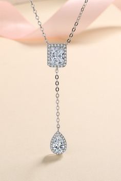 MASON New York Has Been Featured On What You Get: • 6 Carat Diamond Double Drop Pendant Necklace• FREE & FAST Trackable U.S. Shipping• Worry-FREE LifeTime Warranty• Hassle-FREE Returns• 24/7 Customer Care ServiceAdd to Cart TODAY, and Get it now while stock last ! Details: • 6 Carat Diamond Necklace• Diamond Clarity Rating Code: VVS1• Diamond Color Rating Code: D• Diamond Cut Grade: Excellent• Set in sterling silver• Chain length: 16 in, Extension length: 2 in Ghost Mannequin, Rhinestone Material, Moissanite Necklace, Detailed Jewelry, Drop Pendant Necklace, Moissanite Jewelry, 925 Sterling Silver Chain, 3 Carat, Drop Necklace