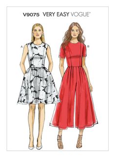 two women's dresses, one in red and the other in white