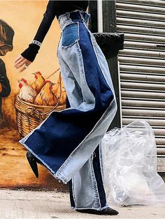 Season : All season Release Date : Winter 2023 Thickness : regular Age : MIDDLE AGE Place Of Origin : China (mainland) Model Number : P538248444211597312 Style : Casual Jeans Style : Wide leg pants Fit Type : regular Fabric Type : Plaid Decoration : PATCHWORK Waist Type : high Closure Type : zipper fly Length : full length Material : POLYESTER,SPANDEX Gender : WOMEN Item Type : JEANS Brand Name : NoEnName_Null Elasticity : Non Strech jeans : y2k pantalones : ropa de mujer pants : pantalones de mujer baggy jeans : japanese 2000s style y2k ropa : ropa mujer vaqueros : jeans for women baggy pants : jeans mujer pantalon : pantalon femme If you are not sure about your size, you can ask customer service about your size About Transportation: Ship within 3-5 days, delivery within 15-20 days (deliv Upcycle Pants, Japanese Streetwear Women, Overalls Fit, Jean Patchwork, Split Jeans, Patchwork Trousers, Wide Leg Denim Jeans, Patchwork Pants, Streetwear Denim