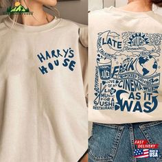 Harry's House Styles T-Shirt Hoodie Check more at https://barronoutdoor.com/product/harry-s-house-styles-t-shirt-hoodie/ Harry Styles Shirt, Harry Styles Merch, Graphic Shirt Design, Tshirt Photography, Harry's House, Gildan Sweatshirt, Shirt Design Inspiration, Gildan Sweatshirts, As It Was