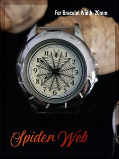 "Watch blank - \"Spider Web\" - quartz, new, color silver, Yellow Dial, DIY, watch blanks jewelry maker - watch without strap Features:  100% brand new and high quality  Weight: 33 g  Movement: Quartz  Materials: Alloy Case size: 38mm Dial: 27mm   Case thickness: 10mm  Bracelet width: 20mm  You will receive: 1 X Watch Faces Without Bracelet More Watch Faces: https://www.etsy.com/shop/GiftsAndCharmsDesign?ref=seller-platform-mcnav&section_id=24790831" Diy Watch, Watch Faces, Jewelry Maker, Spider Web, New Color, Spain, Bracelet, Silver, Color