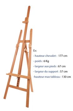 an easel is shown with measurements for it