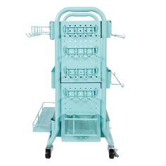 Simply Tidy Gramercy Metal Craft Storage Trolley with Mesh Trays and Movable Wheels - Teal - Walmart.com Teacher Cart, Craft Storage Cart, Rangement Art, Ikea Raskog, Craft Cart, Art Supply Organization, Dream Craft Room, Craft Room Design, Craft Desk