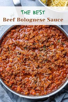 the best beef bolognzoe sauce in a pan