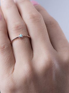 Opal Ring Bridesmaid Gift Tiny Gemstone Ring Minimalist | Etsy Dainty Stackable Rings For Promise With Simple Design, Dainty Stackable Promise Rings With Simple Design, Minimalist 14k Gold Opal Promise Ring, Minimalist Open Ring For May Birthstone, Delicate May Birthstone Ring, Minimalist May Birthstone Open Ring, Minimalist Gemstone Round Band Jewelry, Minimalist Round Band Gemstone Jewelry, Minimalist Gemstone Jewelry With Round Band