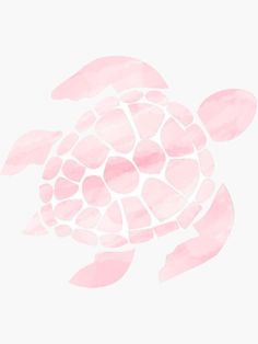 a watercolor painting of a pink turtle