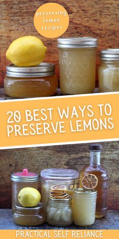 jars filled with lemons and honey sit next to each other