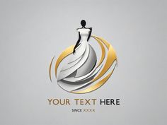 a woman's dress is displayed in this logo design