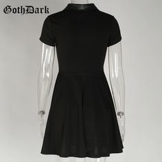 FREE SHIPPING Aesthetic Vintage Pleated Evening Party Dresses Solid Zipper Dress Patchwork Ruffle Gothic Summer Dress For Date Night, V-neck Club Dress With Back Zipper, Gothic Mini Dress For Cocktail, Gothic A-line Party Mini Dress, Gothic Mini Dress With Ruffles And Short Sleeves, Gothic Fitted Dress With Short Sleeves, Fitted Short Sleeve Gothic Dress, Gothic Short Sleeve Fitted Dress, Spring Club Dresses With Short Sleeves