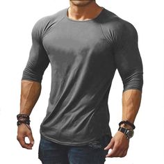 Season:Spring   Fall; Fabric:Viscose; Sleeve Length:Long Sleeve; Look After Me:Washable,Wet and Dry Cleaning; Gender:Men's; Style:Muscle,Big and Tall; Elasticity:Micro-elastic; Tops Type:Tee,Long Sleeve Shirt,T shirt Tee; Occasion:Casual,Sports,Gym; Fit Type:Regular Fit; Pattern:Plain; Neckline:Crew Neck; Front page:FF; Bust:; Length: Solid Color Crew Neck Workout Shirt, Solid Crew Neck Gym Shirt, Solid Crew Neck Workout Shirt, Gray Long Sleeve T-shirt For Workout, Long Sleeve Sports Shirt For Summer, Long Sleeve Shirt For Summer Sports, Long Sleeve Cotton T-shirt For Gym, Cotton Long Sleeve Gym T-shirt, Long Sleeve Cotton T-shirt For Workout