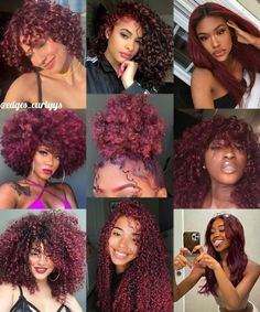 Dye Afro Hair Color Inspiration, Afro Hair Dye Ideas, Afro Hair Dye Colors, Alt Natural Hair Colors, Coloured Curly Hair Black Women, Afro Hair Color Ideas, Dyed Afro Hair, Dyed Curly Hair Ideas Colour Red