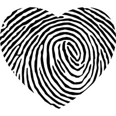 a heart shaped fingerprint with the word love on it