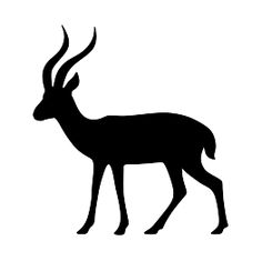 an antelope silhouetted against a white background