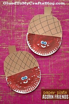 paper plate acorn friends craft for kids