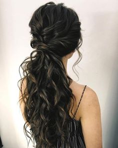 Hair Styles For Strapless Dress, Bride Hair Down, Strapless Dress Hairstyles, Cute Ponytail Hairstyles, Hairstyles Theme, Simple Wedding Hairstyles, Best Wedding Hairstyles, Peinados Fáciles Para Cabello Corto, Hair Ponytail Styles