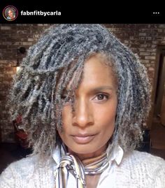 this is 57 fine Grey Dreadlocks, Gray Locs, Grey Locs, Grey Hair Braids, Cabello Afro Natural, Gorgeous Gray Hair, Grey Hair Inspiration