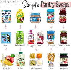 Healthy Snack Substitutes, Non Toxic Kitchen Swaps, Non Toxic Food Swaps, Healthier Alternatives Food Swap, Non Processed Snacks For Kids, Organic Snacks For Kids, Motts Fruit Snacks