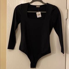 Size Small Square Neck Line Black Bodysuit For Spring Workwear, Black Bodysuit For Workwear In Spring, Spring Workwear Black Bodysuit, Black Bodysuit For Work In Spring, Casual Black Bodysuit For Fall, Trendy Black Bodysuit For Fall, Free People Black, Body Suit, Free People Tops