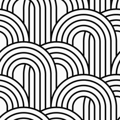 an abstract black and white pattern with wavy lines