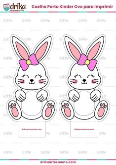 an easter bunny cut out with the words hello kitty and little bunny on each side