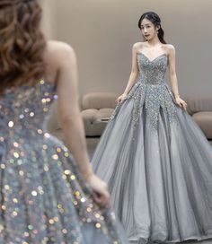 Gray tulle sequins long ball gown dress formal dress  Product number: cute2462 Material: tulle, sequins  Size: US 2, US 4, US 6, US 8, US 10, US 12 and Custom size  Custom made: For custom order, we need the following information in the order notes when you check out : Bust:______ Waist:______ Hips:_______ Shoulder to floor: _______  US 2     Bust(inch)32 1/2        Waist(inch)25 1/2    Hips(inch)35 3/4   Shoulder to Floor(inch)58 US 4     Bust(inch)33 1/2        Waist(inch)26 1/2    Hips(inch)3 A Line Evening Gown, Mommy Daughter Dresses, Prom Dress A Line, Long Ball Gown, Ball Gown Dress, A Line Evening Dress, Ceremony Dresses, Prom Ball Gown, Evening Gowns Elegant