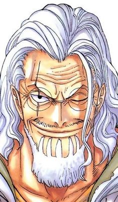 an anime character with white hair and beards