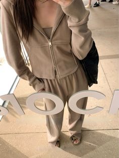 Women Outwear Sport Set Korean Style Sweatshirts + Pants 2023 Summer Fashion Outfits - Grey Set,L Sporty Leisure Tracksuit, Athleisure Fall Tracksuit For Leisure, Style Sweatshirts, 2023 Summer Fashion, Classy Business Outfits, Sport Set, Smart Casual Work Outfit, Elegant Blazers, Outwear Women