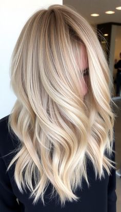 30 Fall Blonde Hair Ideas » DreamingFY Fall Blonde Hair Highlights, Blonde For Greying Hair, Blonde Hair Color Ideas Medium Length, Warm Light Blonde Hair, Trendy Hair Colors For Blondes, Different Blonde Shades, Blonde Hair With Dimension, Buttery Blonde Hair, Mid Length Blonde Hair