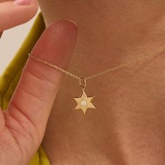 14k Real Solid Gold Minimal Star Of David Pendant Necklace for Women. Tiny Star Religious Charm Layerable Necklace with Yellow White Rose Color Options. Wear it alone or mix and match with other necklaces to attain timeless and dainty look.  Pendant Necklace Details ❥ Gold KT:  14k Solid Gold ❥ Gold Color Options:  Yellow Gold, White Gold, Rose Gold ❥ Pendant, 10.50x8.00 mm ❥ Thickness, 1.25 mm ❥ It can be used with up to 3 mm chains. If you are to use it with a thicker chain, please let us know before you make the purchase. ❥ Ready to Ship in 4-7 Business Days MORE FROM US Pendant and Necklaces: https://etsy.me/3NgqiKb More about my shop: https://etsy.me/3mwMnsA ESSENTIAL INFORMATION 💎 BRENNMORE pieces are handcrafted by 15-30 years of experienced craftsmen and made to order. 🎁 All piec Jewish Star, Star Of David Pendant, Tiny Star, Rose Gold Pendant, Star Of David, Star Charms, Rose Color, Gold Gold, Necklace For Women