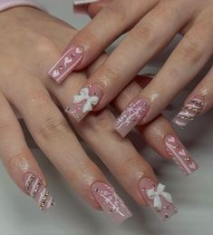 Pink Christmas Nails, Fake Acrylic Nails, Nails Design With Rhinestones, Summery Nails, Blush Nails, Acrylic Nails Coffin Short