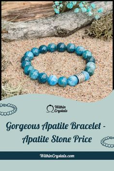 Discover the beauty of our Apatite Bracelet crafted with genuine apatite stones 💎✨ Perfect accessory to aid in communication and self-expression. Find your perfect piece today! #crystalbracelet #apatite #healingcrystals Apatite Natural Stone Bracelets As Gift, Adjustable Blue Apatite Bracelets, Blue Apatite Properties, Turquoise Apatite Spiritual Bracelets, Blue Apatite Jewelry, Apatite Bracelet, Red Jasper Bracelet, Apatite Crystal, Apatite Stone